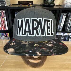 Marvel Avengers Embroidered Multi Hero Snap Back Hat Adjustable Cap Gray